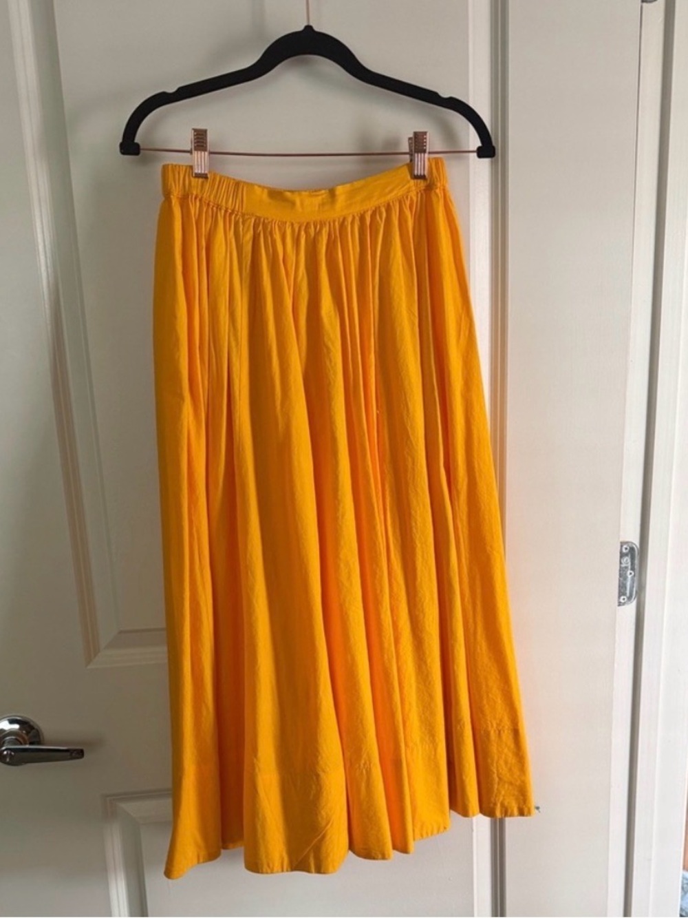 FP Women’s Yellow Midi Skirt - Lightweight Pleated Style